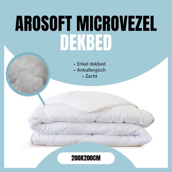 Eleganzzz Arosoft Enkel Dekbed Microvezel - 200x200cm - Winterdekbed - All Year Dekbed Enkel - 500gr/m2 - Enkel Dekbed 200x200 - Tweepersoons - Dekbedden