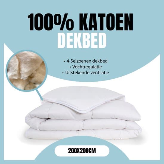 Eleganzzz 100% Katoen 4 Seizoenen Dekbed - 700gr/m2 - Zomerdekbed & Winterdekbed - 4 Seizoenen Dekbed 200x200cm - Tweepersoons - Dekbedden