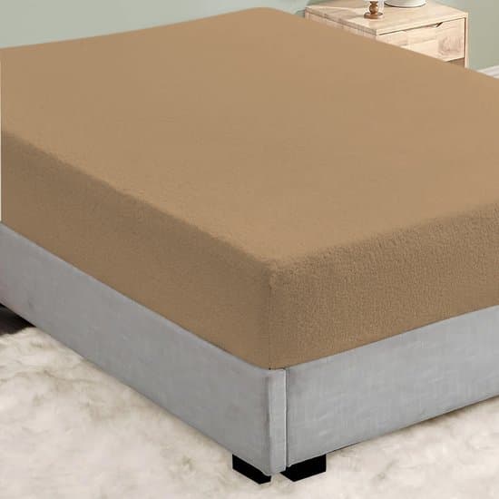 Saphira Badstof Hoeslaken - Extra Zacht - Warm & Vochtabsorberend - Rekbaar & Perfecte Pasvorm - Ademend - Bruin - 140/160x200