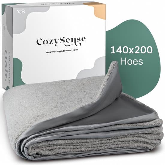 CozySense® Verzwaringsdeken Hoes 140x200 - Dubbelzijdig Materiaal - Voor Elk Seizoen - 360° Rits Technologie - Hypoallergeen & OEKO-TEX® - Grijs