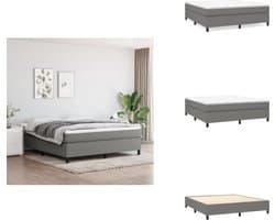vidaXL - Boxspring - bed - stof - donkergrijs - 160x200 - cm