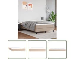 vidaXL Kunstleder Matras - Pocketveringmatras - Pocketveringmatras 120x200x20 cm kunstleer cappuccinokleurig - Medium Hard Matras - Bruine Matras - 120x200 Matras