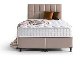 BSS Bedding Golden Prime - Bed Boxspringbed Set - 140 x 200 H4 / H5 - Complete Boxspring - Slaapkamerbed - 1 x Matras, 2 x Bedbox, 1 x Bedhoofdeinde