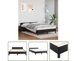 vidaXL Bedframe - Slaapkamers - Bedframe met hoofdeinde zonder matras 120x200 cm zwart - Kunstleder Bed - Zwarte Bed - Dubbel Bed