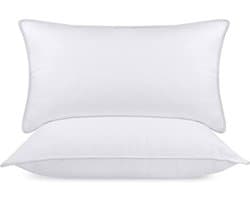 Twee comfortabele hoofdkussens 40x80 cm, zachte holle vezelvulling