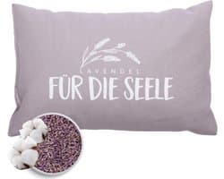 Lavendelkussen - Geurkussen Slaapkussen - Ontspannen Slapen - Natuurlijke Vulling - 30x20 cm - Lila Wit