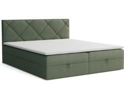 Meuba Home - Valeria Boxspring - Groen - 160x200 - Stof - Met topper 8cm