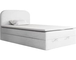 Meuba Home - Vivaldi Boxspring - Wit - 120x200 - Stof - Met topper 8cm