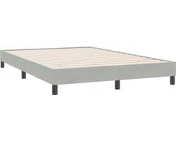 vidaXL - Bedframe - zonder - matras - 160x220 - cm - fluweel - lichtgrijs