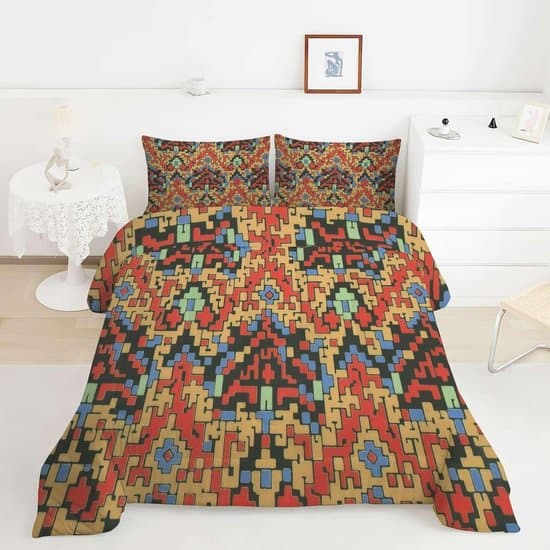 Collage Dekbed Set - Beddengoed Vier Seizoenen - Heerlijk Slapen - Hypoallergeen Zacht Materiaal - 200x200 cm - Psychedelisch