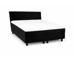 Boxspring Ayla Royal - 180x210 Compleet - Zwart Glad - Ayla Matrassen - 2 persoons