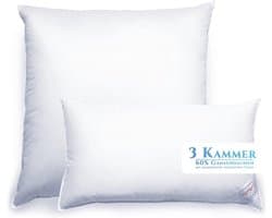 Luxe 3-Kamer Hoofdkussen 80x80 cm met Dons en Ganzenveren - Zacht & Ademend