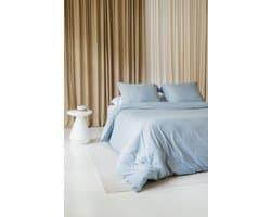 Néarr Bedding - Siwa Blue dekbedovertrek - 100% Egyptisch katoen - 400TC - maat 200 x 200/220 - tweepersoons