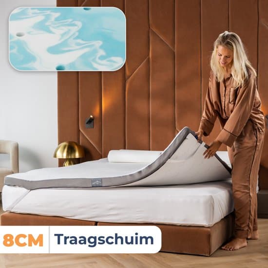 Best Life Matras Topper 160x200 - Traagschuim Topdekmatras - Tencel - Matrastopper - 8 cm