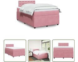 vidaXL Sleutelset - Dynamische Sleutel - Boxspring met matras fluweel roze 120x200 cm - Gereedschap - Mechanica - Drapers Tools