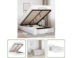 vidaXL Boxspringbed - Ottoman Bed - Ottoman bed met matras 120x200cm kunstleer wit - Slaapcomfort - Kunstleder - Opbergruimte