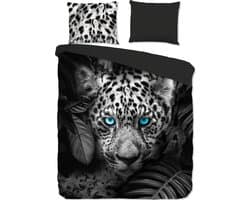 Dekbedovertrek 200x220 cm - Luipaard Print - Zwart/Wit - 2 Persoons - 100% Zacht Microfiber