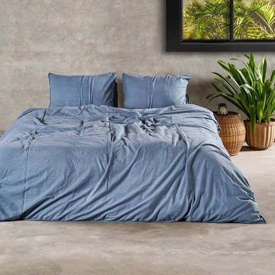 Charm & Co Stone washed - Dekbedovertrek - 100% Zacht Katoen - Lits-jumeaux - 240 x 200/220 - Blauw