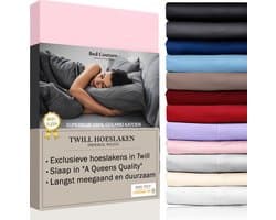 Bed Couture - Hoeslaken van 100% Katoen - Tweepersoons 160x200cm - Hoekhoogte 30cm - Ultra Zacht en Duurzaam - Roze