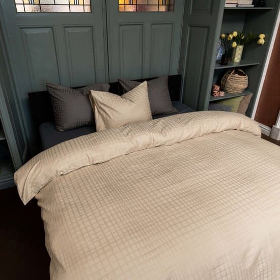 Kayori Kora Dekbedovertrek Katoensatijn - 240x200-220 + 2 slopen - Lits-jumeaux - Hotelkwaliteit - Taupe