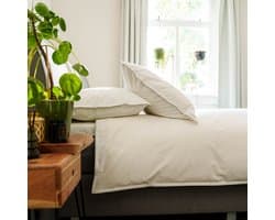 Kayori Niki Dekbedovertrek Katoenperkal - 200x200-220 + 2 slopen - Tweepersoons - Egyptisch Perkal 300TC - Wit