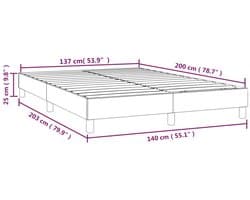 vidaXL - Boxspring - bed - stof - crèmekleurig - 140x200 - cm