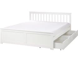 BELIANI OLENDON - Bed met 2 lades - Wit - 160 x 200 cm - Dennenhout