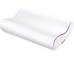 Traagschuim Kussen - Nekondersteuning Kussen - Ontspannen Slapen - Hypoallergeen Materiaal - 1 Kussen 2 Hoezen - Wit