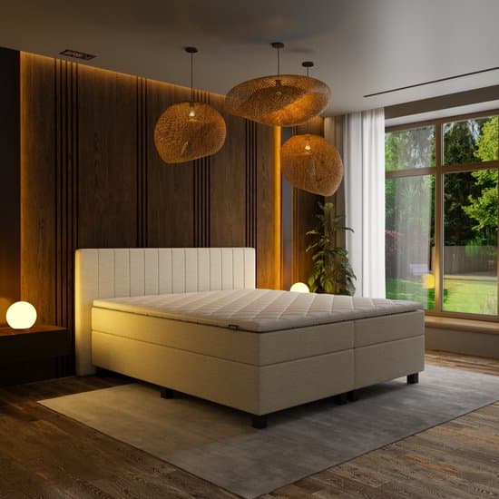 Mörgenn Boxspring Douze - Pocketvering - Ivoor / Off White - 140x200 cm - Inclusief Dekbed en Kussens