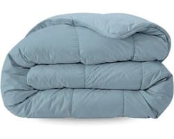 Zelesta Pure Uni Sereen Blauw 200x200cm - Katoenen dekbed zonder overtrek - Wasbaar dekbed - Hoesloos dekbed - 2 in 1 Dekbed met vaste overtrek