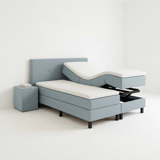 Boxspring VitaLift – Hoog-Laag Bed 2-Persoons Elektrisch Verstelbaar 180x200 cm – Verzorgingsbed / Seniorenbed – Blauw