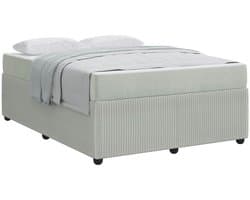 vidaXL - Bedframe - met - matras - Lichtgrijs - 140 - x - 200 - cm - Stof