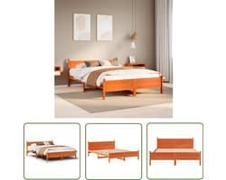 vidaXL Hout Bed - Bedframe - Bedframe zonder matras massief grenenhout wasbruin 120x200 cm - Grenenhouten Bed - Bed - Slaapkamers
