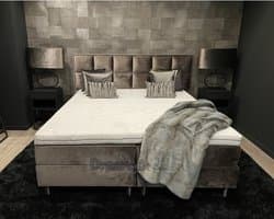 Boxspring 160x200 - Toledo -  incl. Meegestofferde 7-zones Pocketvering matrassen - Hotel topper HR45 koudschuim (extra stevig) - Velvet - Bravo 101 - Velours