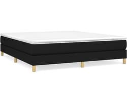 vidaXL - Boxspring - bed - stof - zwart - 180x200 - cm