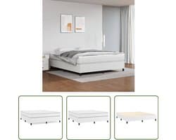 vidaXL - Boxspring - bed - kunstleer - wit - 180x200 - cm