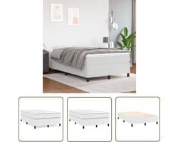 vidaXL Boxspring - Boxspringbed - Boxspring met matras kunstleer wit 120x200 cm - Tweepersoonsbed - Enkelbed - Wit Bed