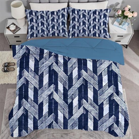 Dekbed met geometrische print - Dekbed 2 persoons - Alle seizoenen slapen - Omkeerbaar en wasbaar