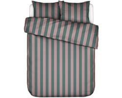 Essenza Minte Stripe Dekbedovertrek Woodrose - Dark teal - Tweepersoons – 200x200/220 cm