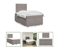 vidaXL Draaibare Sleutel - Dynamische Sleutel - Boxspring met matras stof taupe 120x190 cm - Gereedschapset - Mechanica - Draper Tools