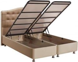 Opberg Boxspring Luxor – Boxspring met opbergruimte – taupe – 140X200