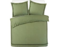 Kayori Yamato Dekbedovertrek Katoenperkal - 200x200-220 + 2 slopen - Tweepersoons - Egyptisch Perkal 300TC - Groen