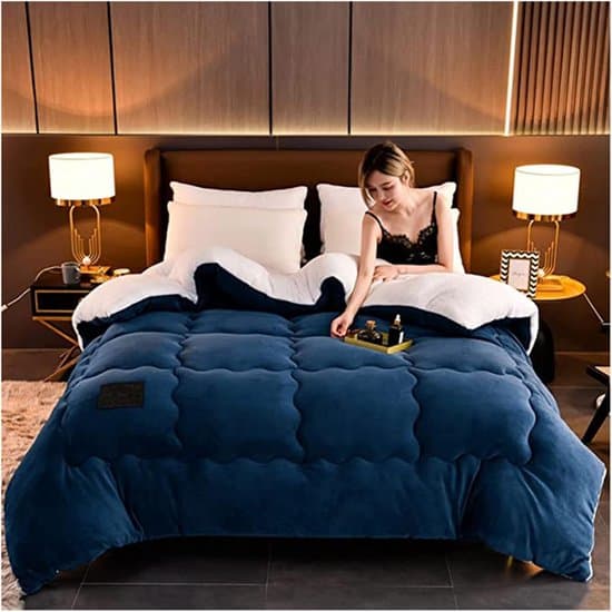 Luxe Flanellen Fleece Beddeken Dubbelzijdig Warm Dekbed voor Winter 220x240cm
