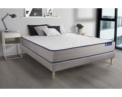 Complete boxspring met matras tweepersoons- Actisom Actilatex form grijs - Latex en traagschuim - 160 x 195 cm
