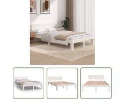 vidaXL Houten Bed - Modern Bed Frame - Bedframe massief grenenhout wit 120x200 cm - Grenenhouten Bed - Bed Frame Wit - Tweepersoons Bed