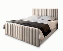 Boxspring ARION 140x200 cm met matras en topper, bedkasten - Beige