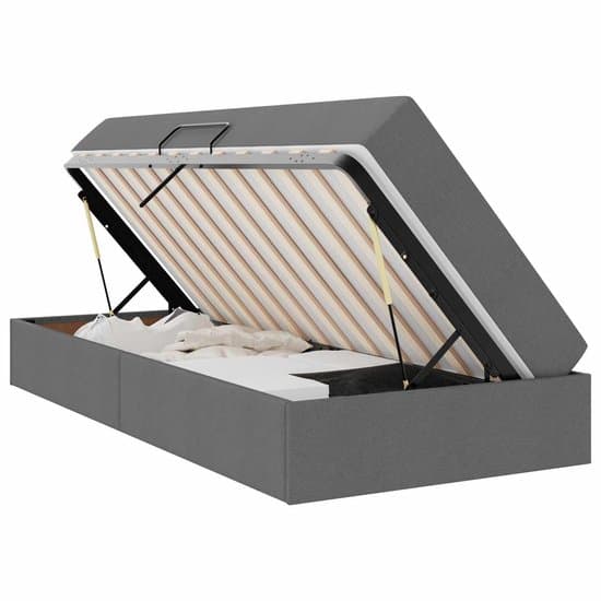 vidaXL - Opbergbed - met - matras - Donkergrijs - 100 - x - 200 - cm - Polyester