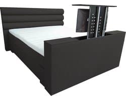 Slaaploods.nl Romance Plus - Complete Boxspring met TV Lift - t/m 43 inch - 180x200 cm - Zwart