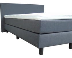 Boxspring 180x200 compleet - Met matrassen en topmatras - Antraciet - Nu met kussens