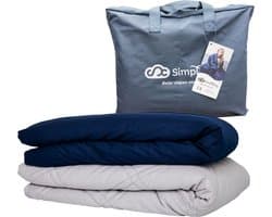 Tweepersoons Verzwaringsdeken Set Katoen 13 KG – Weighted Blanket – Zware Deken 2 persoons – 200 x 220 cm – Blauw